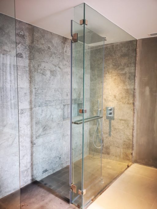 Shower With Glass Screen With Tiled Walls — Glaziers in Toowoomba, QLD