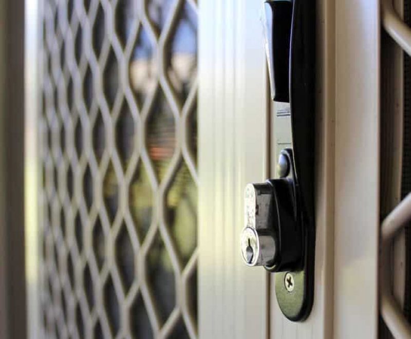 Close-up Security Sliding Door — Security Door Screen in Highfields, QLD