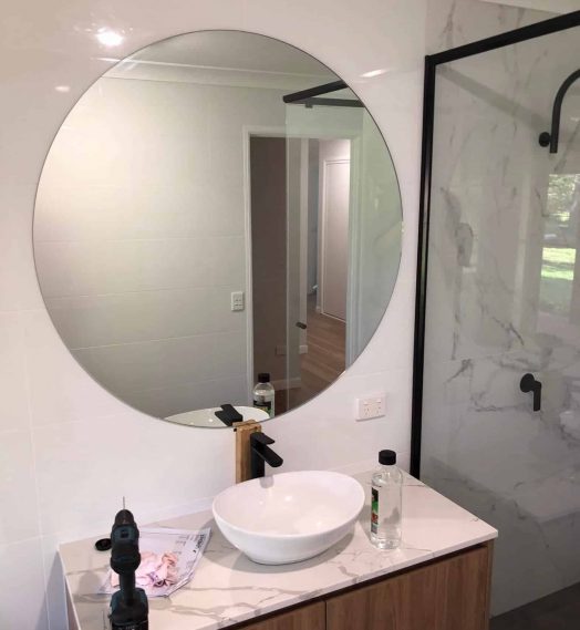 Round Frameless Mirror — Glaziers in Toowoomba, QLD